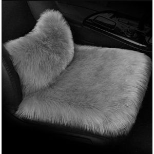 Coussin De Si&egrave;ge Lombaire En Peau D'agneau,Housse De Si&egrave;ge De Voiture,Coussin Lombaire En Fourrure Synth&eacute;tique,Pour L'hiver-Universel Pour Si&egrave;ge Auto,Chaise De Bureau Et La Plupart Des Chaises - Neuf
