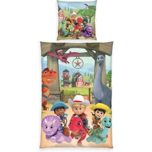 Ulteronixshop-Parure De Lit Dino Ranch, Taie D'oreiller 80 X 80 Cm, Housse De Couette 135 X 200 Cm, Avec Fermeture &Eacute;clair Facile &Agrave; Fermer, Coton, Twin - Neuf