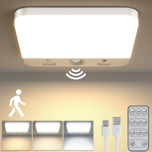 KAL-Plafonnier Led Rechargeable Avec Détecteur De Mouvement U2013 Sans Fil, 3 Températures De Couleur & Luminosité Réglable | Idéal Cuisine, Couloirs, Salle De Bain, Installation Magnétique/Adhésif - Neuf