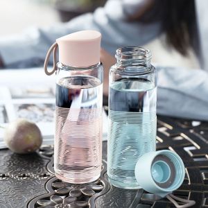 Hjlian Bouteille D'eau Portable De 350 Ml Pour Sports De Plein Air, Gobelet Anti-Fuite Avec Corde, Rose - Neuf
