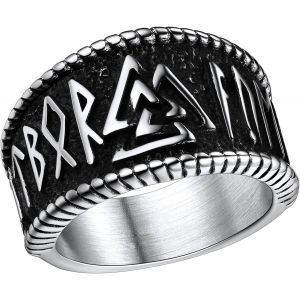 Tianyi-Bague Homme Viking Runes Nordique Acier Inoxydable,Bagues Anneau Runique Nordique Taille 54-64,Bijoux Nordique Vikings Porte Bonheur - Neuf