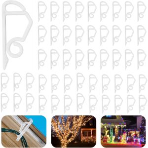 Jgd-Clip Lumi&egrave;re No&euml;l,120 Pi&egrave;ces Clip De Lumi&egrave;re De Vacance,Plastique Crochet Lumi&egrave;re No&euml;l,Crochet De Goutti&egrave;re Pour Lumi&egrave;res D&eacute;coratives D'ext&eacute;rieur Cr&eacute;er Une Ambiance Chaleureuse - Neuf