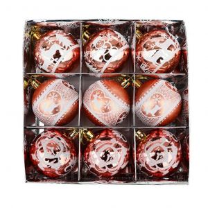 No&euml;l Boules Suspendues 9 Pcs Bo&icirc;te Cadeau Emballage pour l'Arbre de No&euml;l de la Maison Partie Chambre Int&eacute;rieure de la D&eacute;coration Ext&eacute;rieure des Ornements en or Rose - Neuf