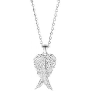 Collier Femmes Ailes D'ange 925 Ailes En Argent Sterling Pendentif Amour Bijoux Faits &Agrave; La Main Cadeau Avec Vitrine - Neuf