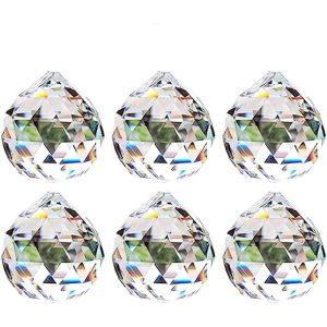 Mevronisshop-40mm Prisme De Boule De Cristal Clair - 6pcs Suspension Suncatcher &Agrave; Facettes Pour Lustre De Plafond, Feng Shui, Maison De Mariage, D&eacute;corations De Bureau - Neuf