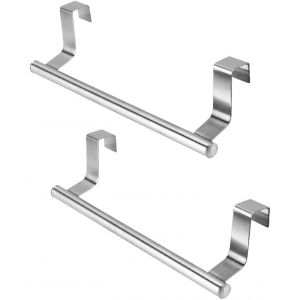 ERYI-2 Pièces Porte Torchons Porte Serviette De Porte Barre Torchon Cuisine Acier Inoxydable Barre Porte Torchon À Suspendre Accroche Torchon Sans Perçage Pour Cuisine Salle De Bain - Neuf