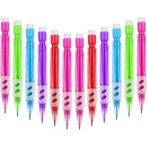Eryi-Lot De 12 Mini Porte-Mines Avec Gomme, Porte-Mine Automatique Avec Protège-Main En Silicone Pour Écrire, Dessiner, Esquisser - Neuf