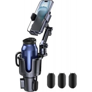 Giftorld Support De Téléphone 2 En 1 Pour Gobelet De Voiture, Support De Téléphone Portable Avec Base Réglable Pour Long Cou Pour Voiture, Rotation À 360 °, Compatible Avec Les Smartphones Iphone De 4 - Neuf