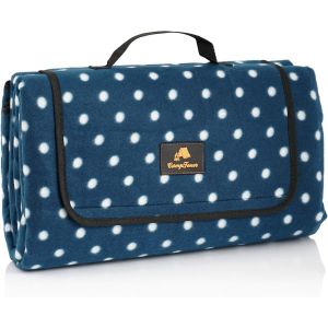 Ulteronixshop-Couverture De Pique-Nique Imperm&eacute;able 200x200 Cm | Bleu | Motif : Points | Tapis De Camping Xxl | Couverture De Plage Isol&eacute;e - Neuf