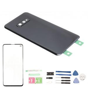 Kit de remplacement pour ecran avant et arriere en verre pour Galaxy S10e, avec ruban adhesif preinstalle et outils de reparation, noir - Neuf