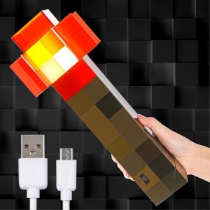 Rouge De Bâti De Mur Lampe De Poche, 11 Pouces De Lumière De Nuit De Led, Rechargeable Par Usb, Un Mur Ou Un Ordinateur De Poche, Parfait Pour Une Table De Chevet, Le Cosplay, La Chambre Enfants - Neuf