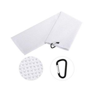 Serviette De Golf Élégante En Microfibre Avec Motif Gaufré Et Mousqueton - Polyvalente, Absorbante, 5 Couleurs, Parfaite Pour Les Clubs Et Les Sports ! - Neuf