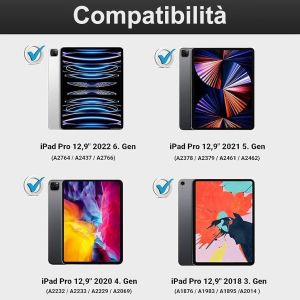 Clavier Ipad Pro 12,9 Avec Pavé Tactile, Étui Clavier Ipad Pro 6/5/4/3 Génération, Coque Clavier Italien Rétro-Éclairé Bluetooth Magnétique Pour Ipad Pro 12.9 2022/2021/2020/2018, Violet Lavande - Neuf