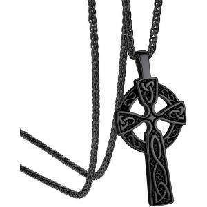 Kal-Goldchic Collier Croix Chretienne Homme Inri/Noeud Celtique/Serpent/Bible Pendentif Croix Femme Personnalisable Chaine Garcon Pendentif Religieux Acier/Or/Noir Amulette De Protection - Neuf