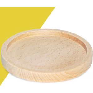 KALANKA-L'assiette pour bougies de baptême et de mariage est idéale pour les bougies comme assiette décorative pour décorer ou comme cadeau (bois de hêtre, bougies jusqu'à 8 cm) - Neuf