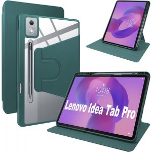 Cover Pour Lenovo Idea Tab Pro Coque Case Avec Emplacement Pour Stylo & Support Pivotantcuir Pu + Acrylique Transparent Coque Pour Lenovo Idea Tab Pro 2025 12.7"" Case - Neuf