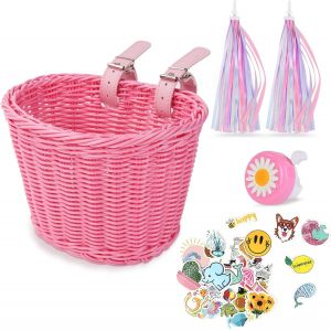 Kal-Panier Velo Enfant, Panier De Guidon De Vélo Enfant, Tricotage À La Main Panier Vélo Pour Filles Garçons - Neuf