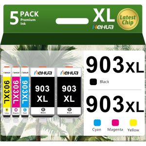 JEXNOVASHOP-Lot de 5 cartouches d'encre 903XL compatibles avec HP 903XL HP 903 XL pour HP Officejet 6950 pour HP Officejet Pro 6970 pour imprimante tout-en-un Officejet 6960 - Neuf