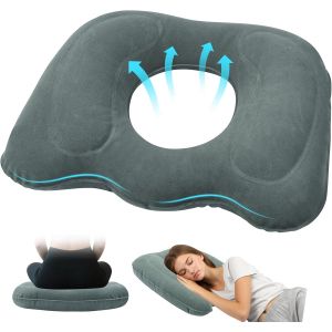 Jexnovashop-Coussin D&iquest;Assise Gonflable, Coussin Hemorroides, Coussins Assise Ergonomique, Pour Chaises De Bureau, Coussin De Voyage, Gris - Neuf
