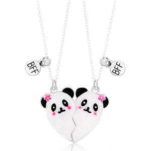 Kal-Lot De 2 Colliers Pendentifs D'amitié, Collier Bff, Collier D'amitié Panda, Collier Meilleur Ami Pour Garçons Et Filles, Cadeau D'anniversaire Meilleur Ami - Neuf