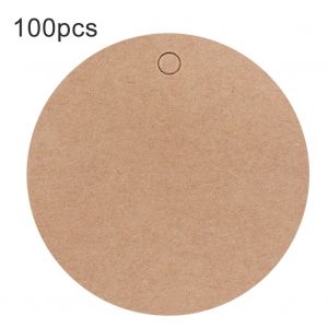 Lot de 100 etiquettes cadeaux rondes vierges, elegantes et uniques, a faire soi-meme, en papier kraft - Neuf