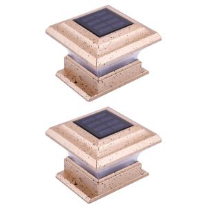 Lot De 2 Lampes Solaires Pour Poteaux D'ext&eacute;rieur - Lanternes Solaires Led Pour Cl&ocirc;tures, Patios Et Terrasses - Neuf