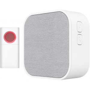 Kalanka-Sonnette Sans Fil Syntesy Batdoor - A Batterie, Port&eacute;e Jusqu'&agrave; 150 M, 36 M&eacute;lodies, Led, 4 Volumes, Installation Facile - Couleur Blanche - Neuf