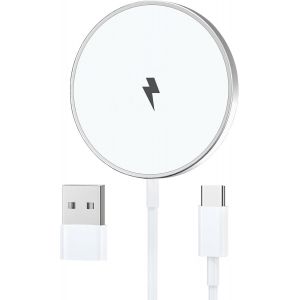 JGD-Chargeur Induction iPhone 2M, 15W Chargeur Mag-Safe pour Apple iPhone 16/16 Pro/15 Pro Max/15 Plus/15/14/14 Plus/13/12 Mini, Chargeur sans Fil i-Phone Charge Rapide Chargeur a Induction - Neuf