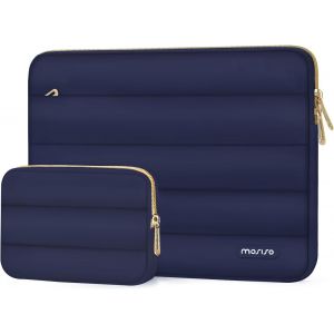 Housse Ordinateur Portable Bouffi 16 Pouces, Compatible Avec Macbook Pro 16, Hp Dell Asus Acer Toshiba Lenovo Notebook Computer, Pochette Horizontal Polyester Avec Petit Sac,Bleu M[ZHB0894] - Neuf