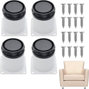 Pieds de Meubles, 4 Pi&egrave;ces Pied de Meuble Reglable, Pied de Table Carr&eacute; Blanc pour Pieds d'armoire Pieds Buffet Pieds D'&eacute;tag&egrave;re 60 mm, &Eacute;paissir Les Pieds d'armoire Pieds de Table, Vis Inclus - Neuf