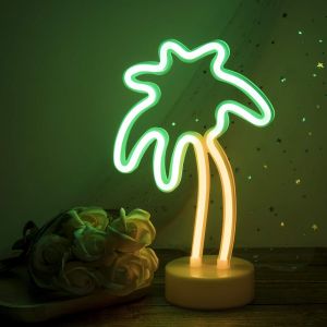 Veilleuse Led N&eacute;on Avec Base, Lumi&egrave;res Led N&eacute;on &Agrave; Piles Ou Usb, D&eacute;coration De No&euml;l, F&ecirc;te D'anniversaire, Salon, Chambre &Agrave; Coucher, Table Pour Enfants - Neuf