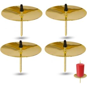 KALANKA-Set de 4 bougeoirs pour Le Calendrier Recto avec Pique, 4X dor&eacute; - Neuf