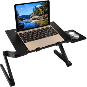 acdsgd-Support Ordinateur Portable Table de Lit Pliable Support PC Portable Lit Plateau Support de Lecture Inclinable pour Canap&eacute;, Livre, Magazine et Petit D&eacute;jeuner - Noir - Neuf