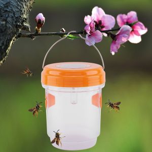 HJLIAN Piege solaire a guepes, attrape-mouches et insectes, piege suspendu en plastique pour exterieur, sans produits chimiques (pile incluse) - Neuf