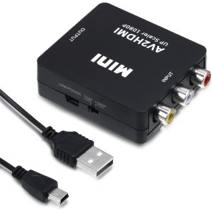 Adaptateur Rca Vers Hdmi,Convertisseur Av Vers Hdmi,1080p H Dmi Vers Rca Avec Câble De Charge Usb Pour Lecteur Dvd Tv/Pc/Ps3/Stb/Xbox Vhs/Vcr/Blu-Ray - Neuf