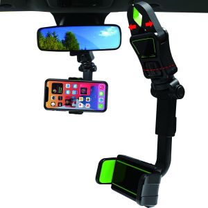 Support Téléphone Voiture, Support De Téléphone Pour Voiture Rétroviseur, Support De Téléphone Universel Rotatif 360 Degrés, Support Pour Siège Arrière De Voiture Pour Tous Téléphones - Neuf