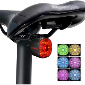 Feu Arriere Velo Couleur Intelligents-6 Modes,Rechargeable Usb-C,Affichage De La Puissance,Ip66 Etanche,Éclairage Arrière Avec Freins À Détection De Freinage,Lumiere Velo Jusqu'a 90 Heures - Neuf