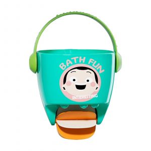 Jouet De Bain Interactif Pour Enfants, Pommeau De Douche Rotatif, Seau Arroseur, Jouet Pour Développer La Coordination ?Il-Main Des Tout-Petits, Rouge-Bleu Paon - Neuf
