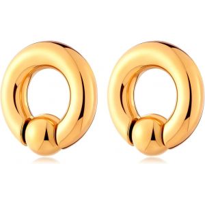 Kal-1 Paire De Boucles D'oreilles En Forme De Fer À Cheval - Pour Piercing D'oreille Étiré - 6 Mm Et 8 Mm - Neuf