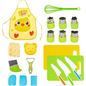21 Kit Couteau s&eacute;curit&eacute; de Cuisine pour Enfants,Couteau Montessori Enfants &agrave; partir de 3 ans,Couteaux de Cuisine pour couper des fruits ou l&eacute;gumes,Cadeau de No&euml;l ou d'anniversaire parfait - Neuf