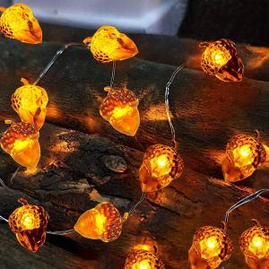 TRAHOO-Guirlande Lumineuse d'automne,Guirlande Lumineuse Gland 3m,Automne Decoration,No&euml;l Decoration,pour Automne Halloween Thanksgiving No&euml;l F&ecirc;te - Neuf