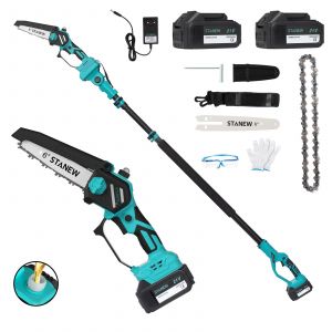 Tron&ccedil;onneuse r&eacute;tractable 2 en 1 et mini tron&ccedil;onneuse sans balais avec 2 batteries 4000mAh, 6" avec &eacute;cran LCD - Neuf