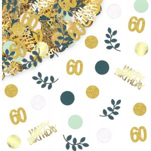 Confettis décoration anniversaire 60 ans, 200pièces Sauge Vert Eucalyptus Confettis decoration table anniversaire pour déco anniversaire 60 ans Femmes Homme (60 ans) - Neuf