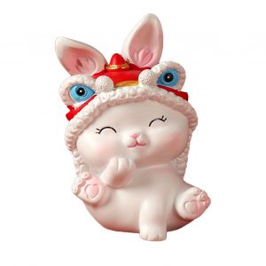 Hjlian Modele De Lapin Dansant En Resine, Mignon Modele De Lapin Miniature Pour Decoration De Voiture Du Nouvel An Chinois, Modele D - Neuf