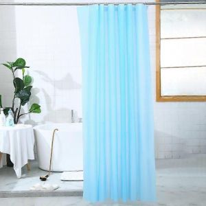 Rideau de douche en polyester 180x180cm Qualit&eacute; Premium Bleu Ciel - Anneaux Inclus - Neuf