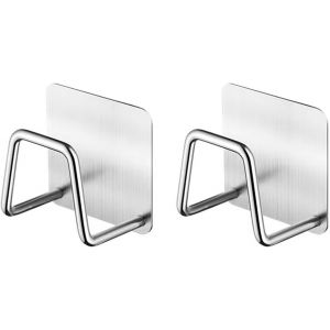 KALANKA-2 pi&egrave;ces Porte-&eacute;ponge Cuisine, Evier de Porte-&eacute;ponge Crochet &eacute;tanche, Accessoires de Cuisine pour Le Rangement et l'&eacute;gouttage Domestique (Argent) - Neuf