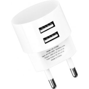 JGD-Double Prise USB-A 5V 2,1A Charge Rapide Adaptateur Secteur USB pour Prises et Tambours de C&acirc;bles Design Compact et Plat Bloc USBA pour Smartphones Tablettes et Appareils Espaces Restreints - Neuf