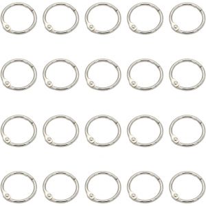 20 Pcs Anneaux De Reliure 20mm,Anneaux Articulés Métalliques Ouvrable Pour Livre Classeur,Cahier, Scrapbooking, À Bloc-Note,Document, Albums,Porte-Clés, Bricolage - Neuf