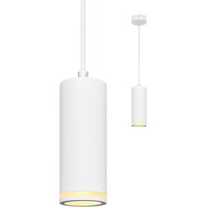 Kal-Suspension Luminaire Rétro Blanc 15cm, Lustre Led Moderne Simple, Éclairage De Plafond À Câble Réglable, Luminaire Plafonnier Avec Douille Gu10 Pour Cuisine Salon Chambre Restaurant Bar (Sans Amp - Neuf