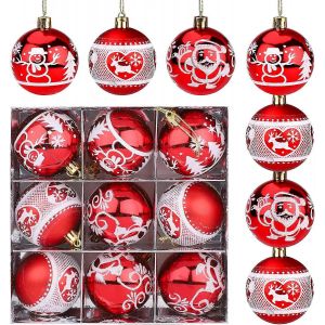 9 Pi&egrave;ces Boules de No&euml;l,60mm Boule de No&euml;l D&eacute;corations de D&eacute;coration pour Arbre de No&euml;l,pour les Arbres de No&euml;l Partie du D&eacute;cor - Neuf